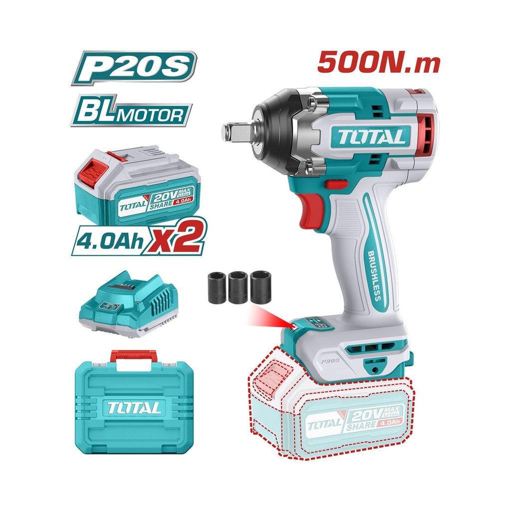 Kaçavidë me goditje 500N.m  Lithium-Ion SET TOTAL TIWLI2050