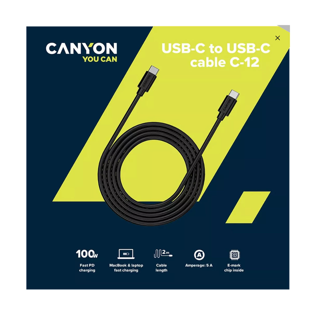 Kabëll USB-C 100w 2m Canyon