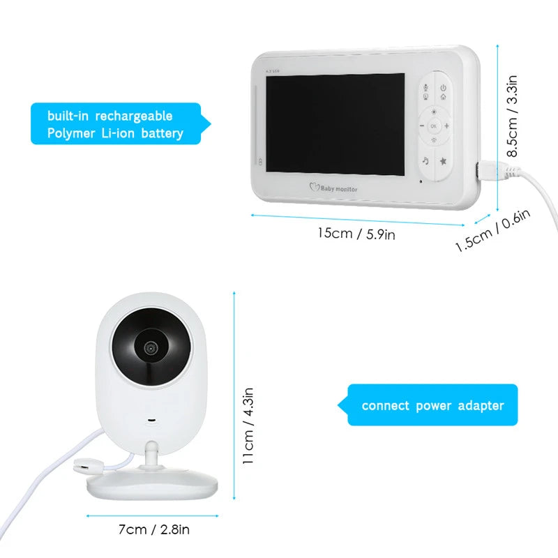 Babyphone 4.3 inch Baby Monitor Me Camera Support