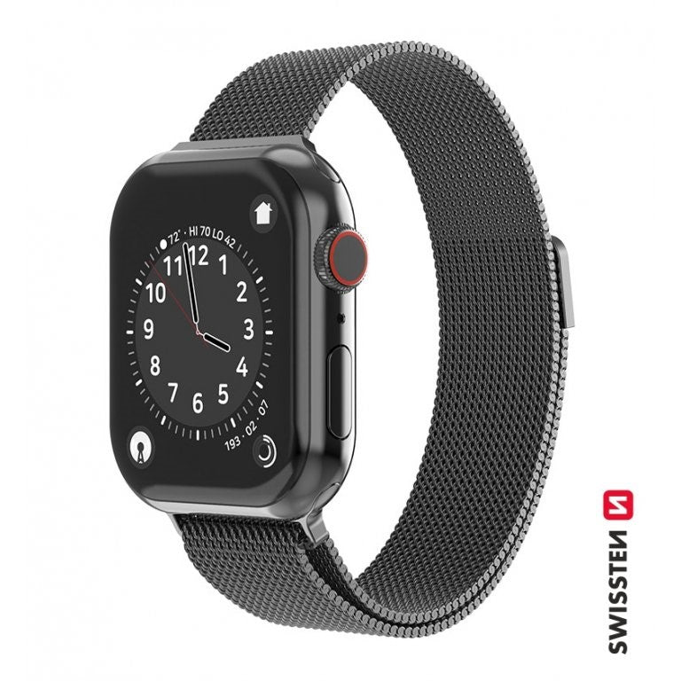 Rrip Metali Rjetë SWISSTEN Për APPLE Watch 42-44mm, I Zi