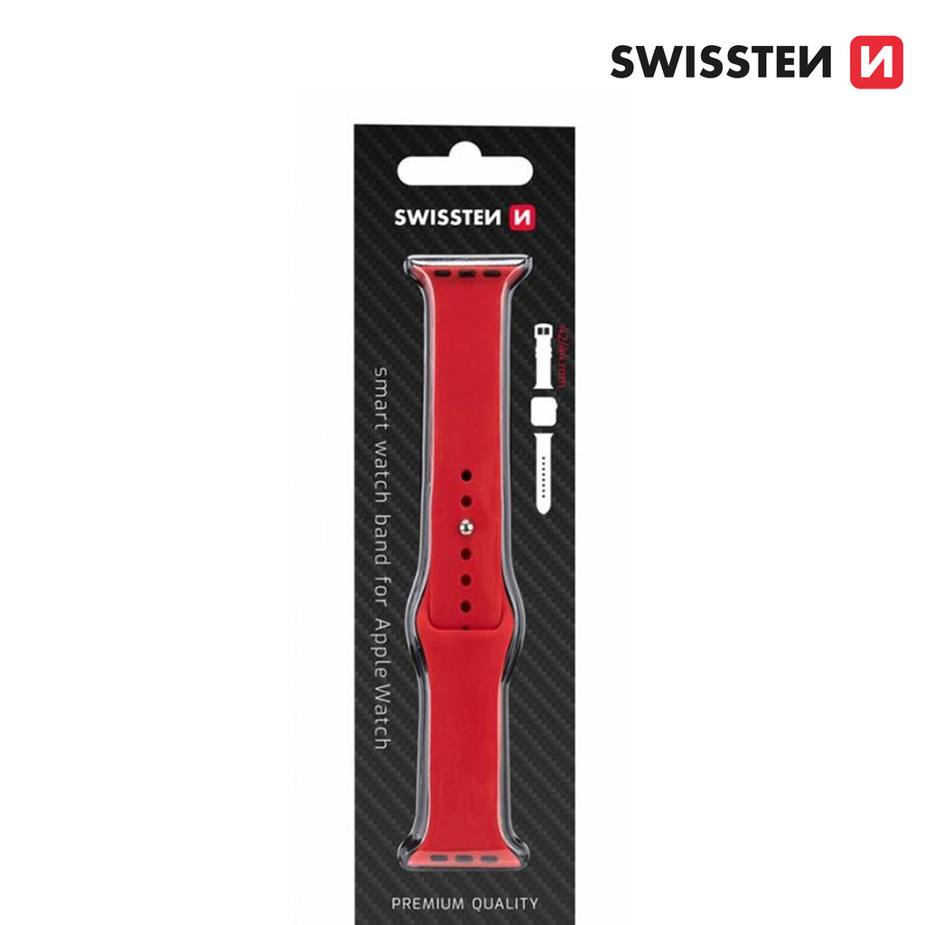 Rrip Silikoni SWISSTEN Për APPLE Watch 42-44mm, I Kuq