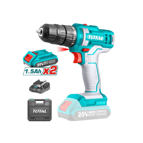 Set Aku + 2x bateri + mbushes + kufer TOTAL TDLI20028