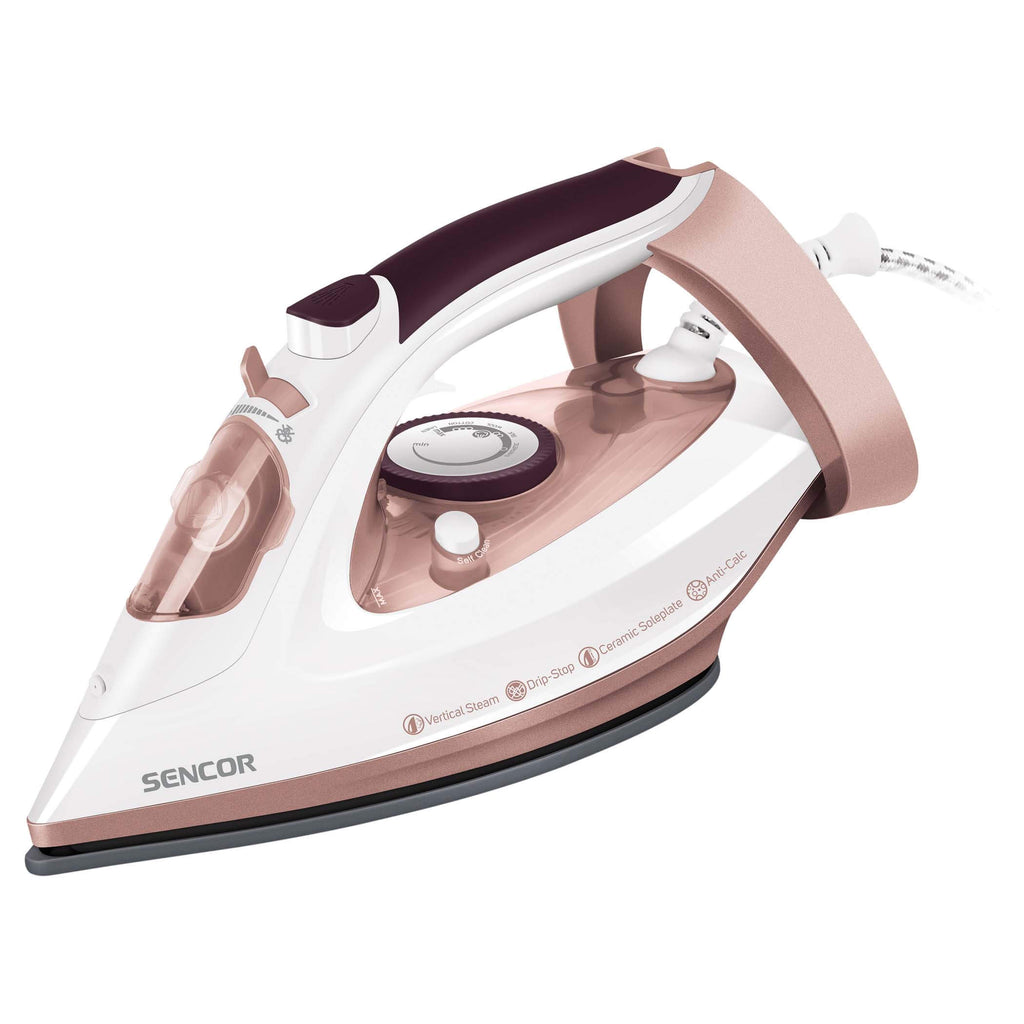 Hekur për hekurosje Sencor SSI 3520RS - 3100W, e bardhë/rozë