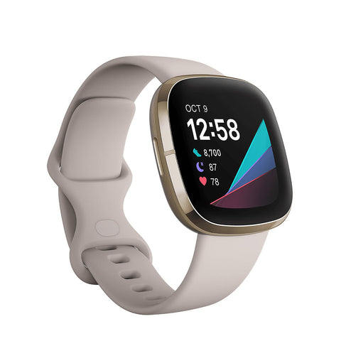 Smart Watch FITBIT Sense Lunar White/Soft Gold
