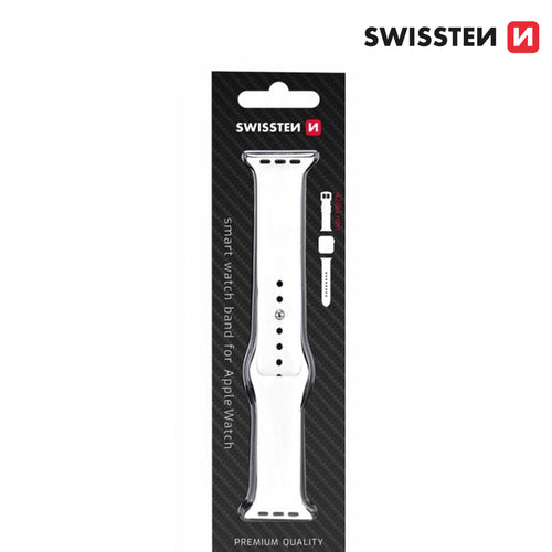 Rrip Silikoni SWISSTEN Për APPLE Watch 42-44mm, I Bardhë