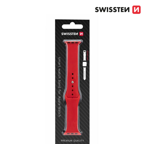 Rrip Silikoni SWISSTEN Për APPLE Watch 42-44mm, I Kuq