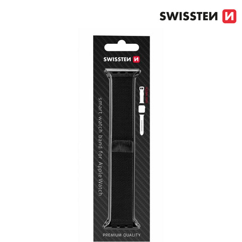 Rrip Metali Rjetë SWISSTEN Për APPLE Watch 42-44mm, I Zi